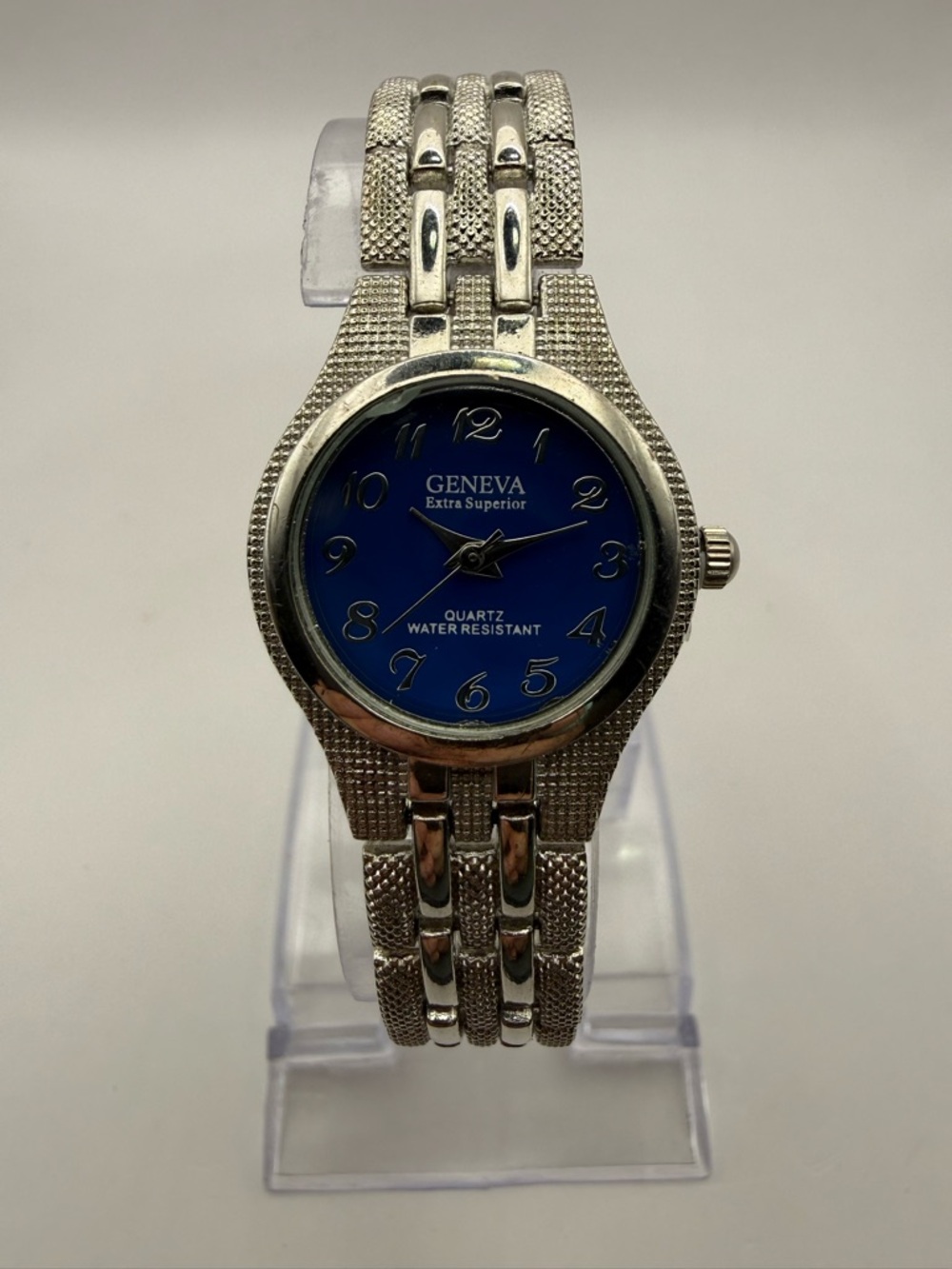 Geneva His & Hers Quartz Movement Watch Set Silver with Blue Dial (New Battery) - Picture 12 of 14
